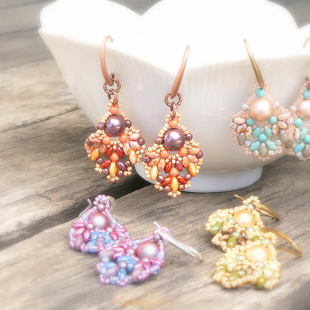 mini bead kit - Spanish Veil Earrings